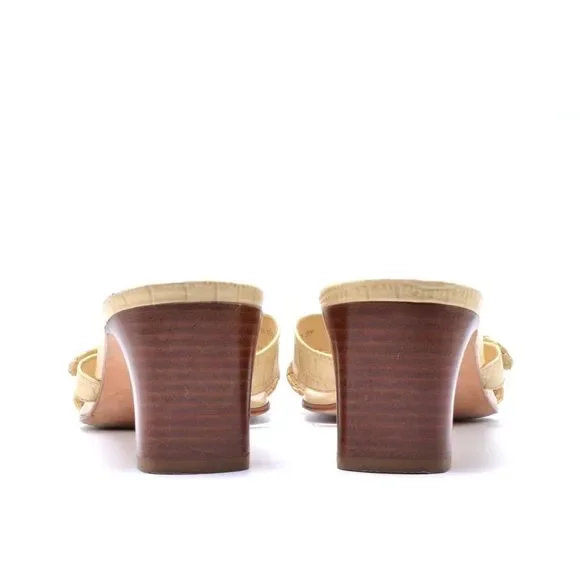 BRIGHTON Tatum Women 9M Leather Square Toe Slide Shoe Buckle Rhinestone Detail - Picture 8 of 11